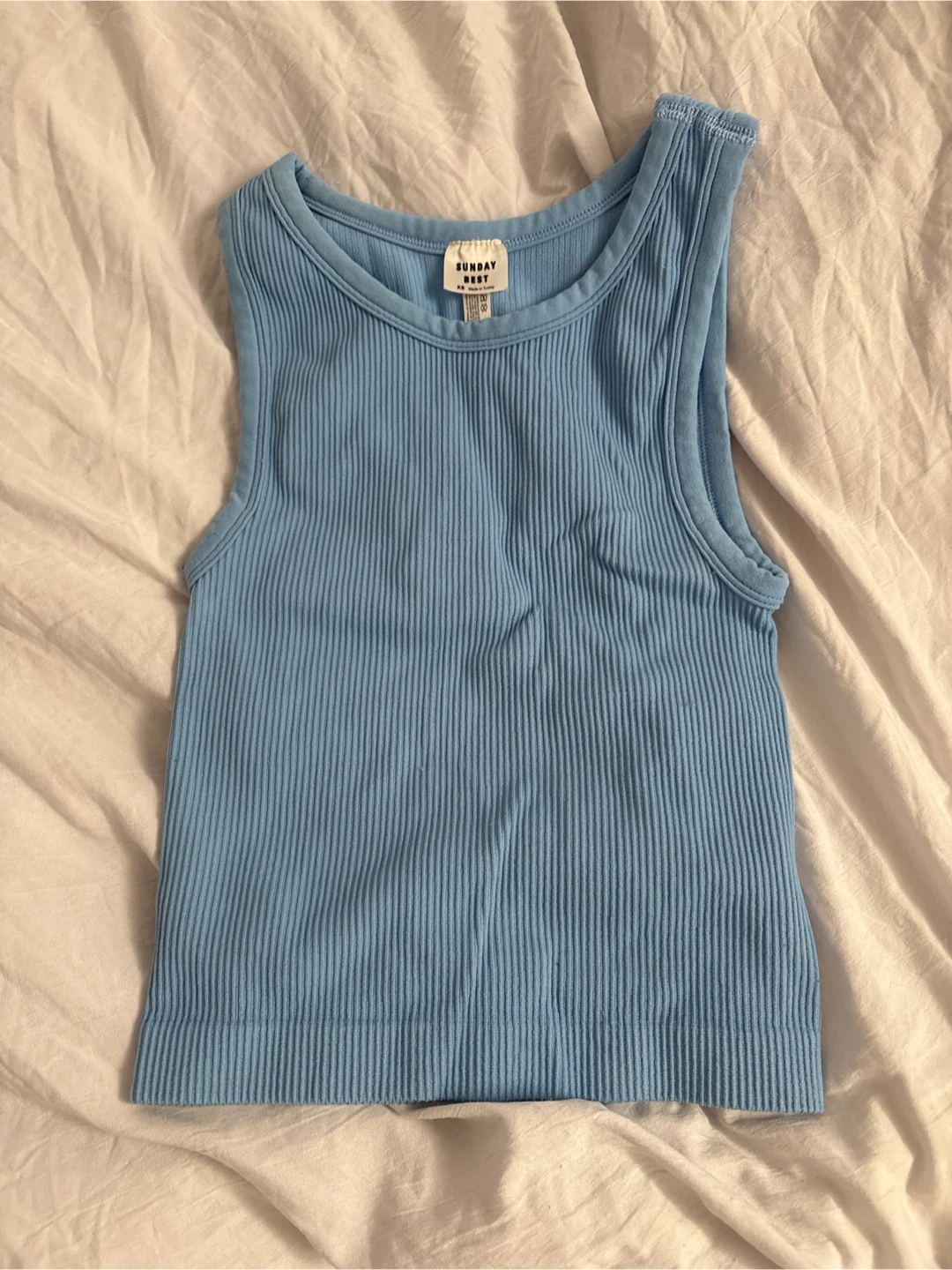 Sunday Best Blue Ribbed Tank Top Size xSmall - photo 2