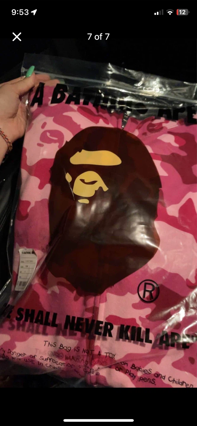 BAPE Pink Camo Shark Full Zip Hoodie - photo 3