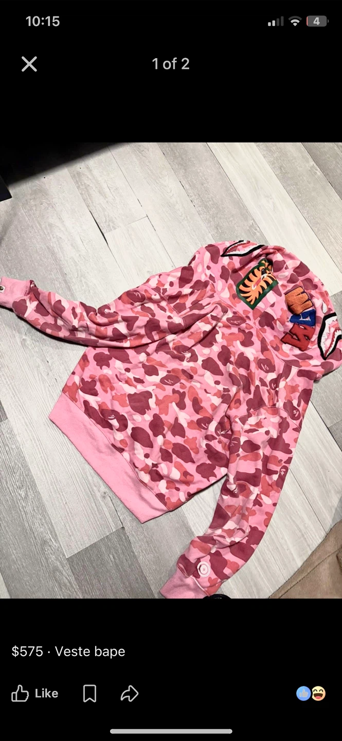 BAPE Pink Camo Shark Full Zip Hoodie