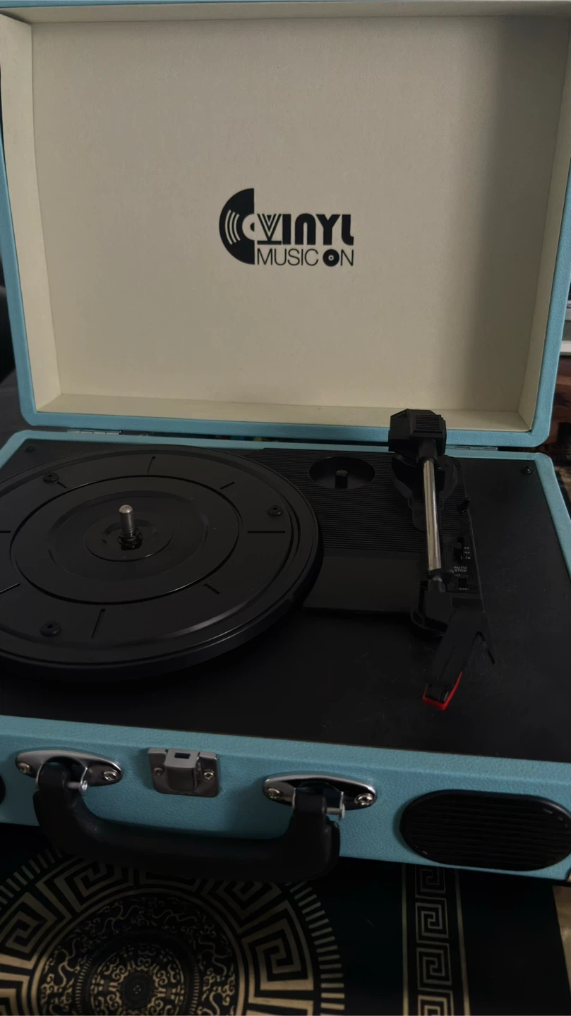 vinyl music on record player