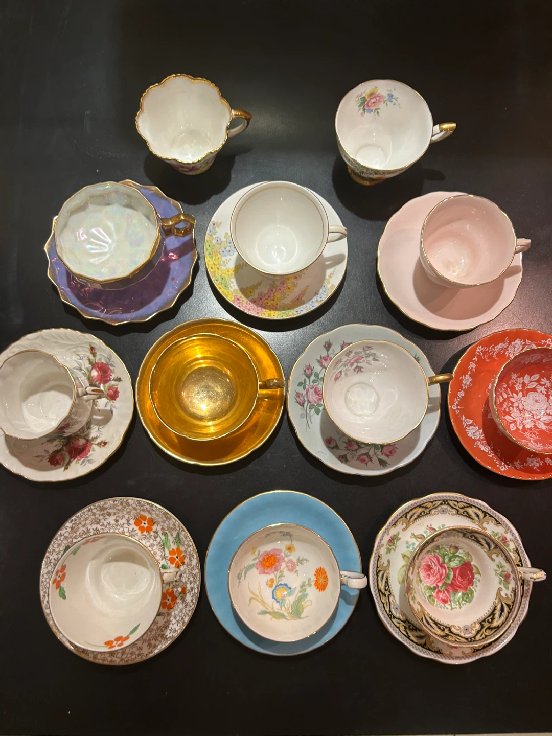 Set of 12 Vintage Bone China  Teacups and Saucers - photo 5