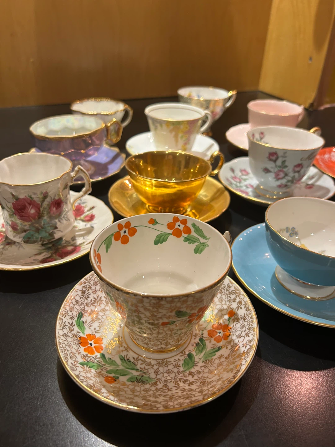 Set of 12 Vintage Bone China  Teacups and Saucers - photo 2