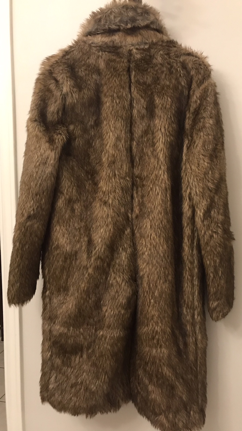Fashion Nova Men's Brown Faux Fur Coat - photo 4