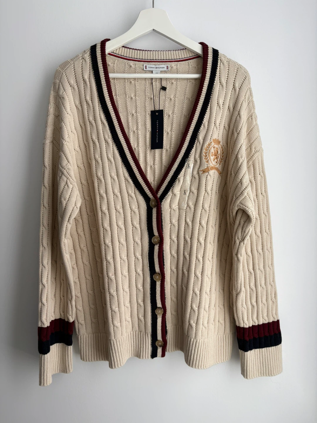 Brand new Tommy Hilfiger Cream Cable Knit Cardigan - Size L