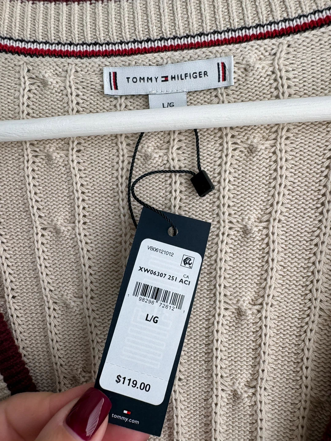 Brand new Tommy Hilfiger Cream Cable Knit Cardigan - Size L - photo 2