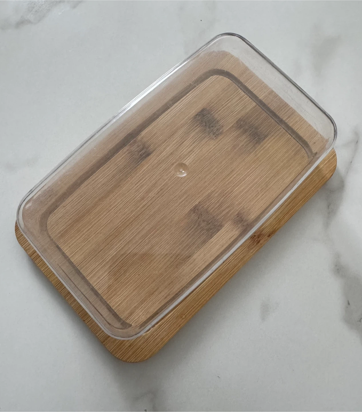Bamboo Butter Dish with Clear Lid - photo 2