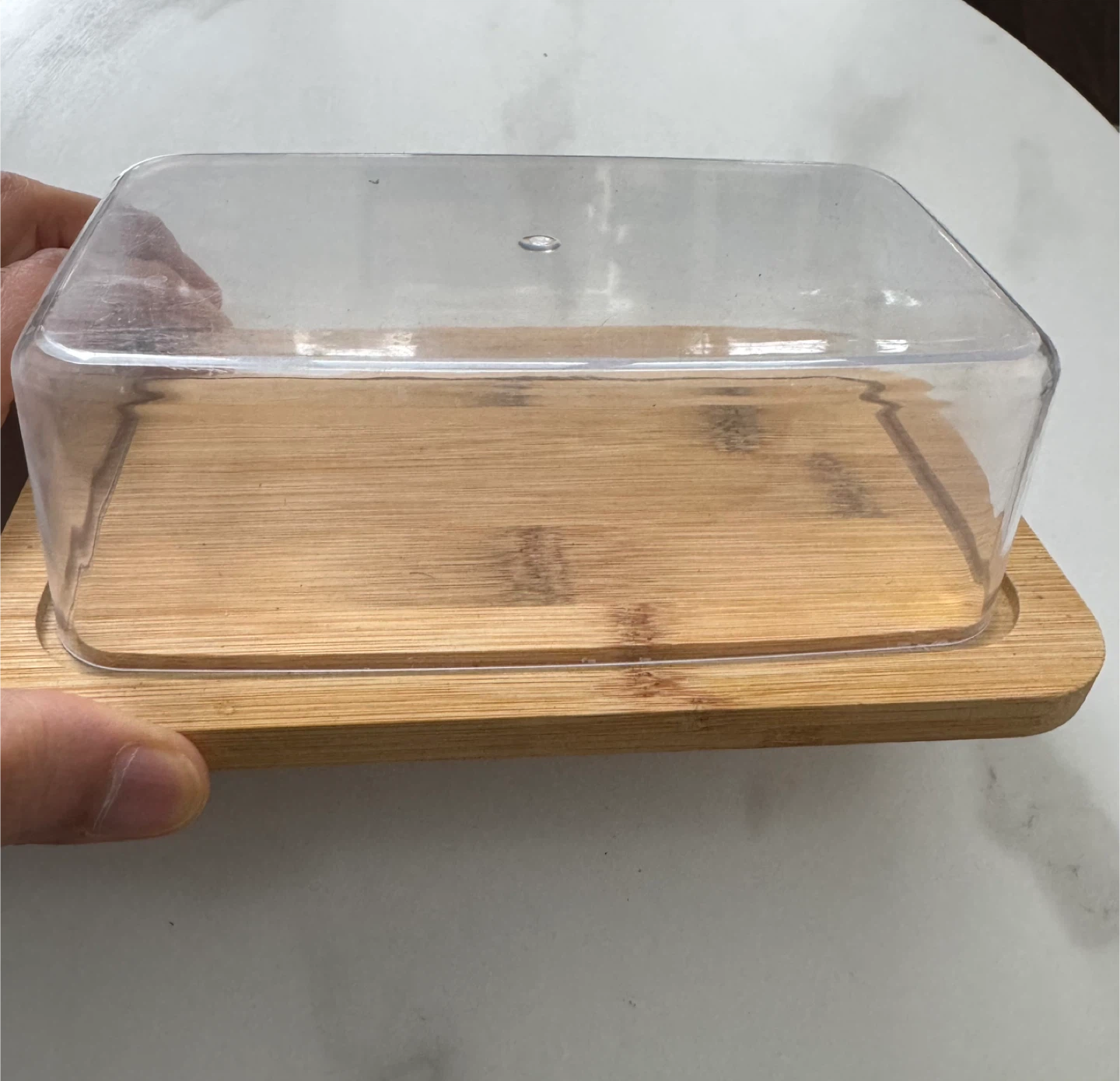 Bamboo Butter Dish with Clear Lid