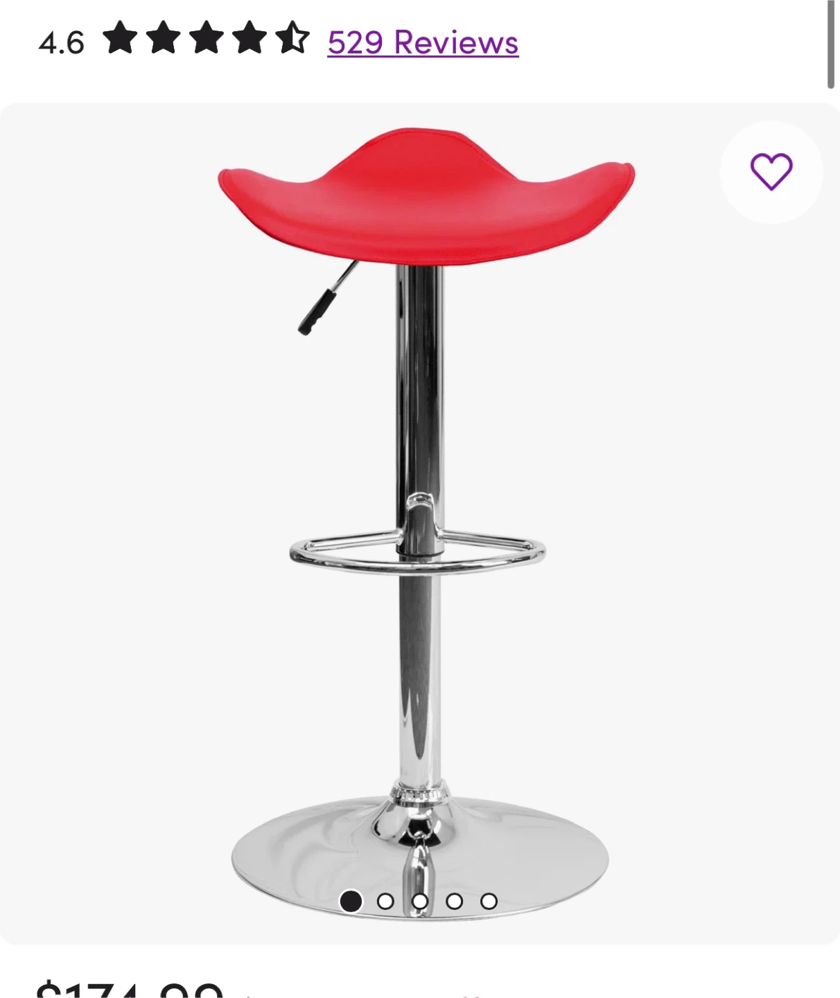 Pair Adjustable Red Swivel Stool/Barstool - photo 4