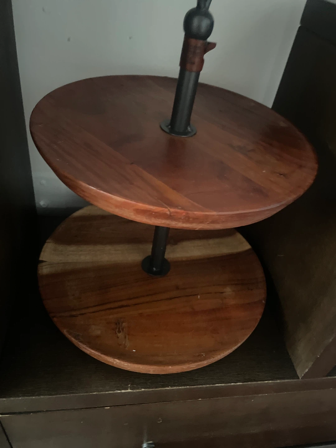 Two-Tier Wood Server Stand