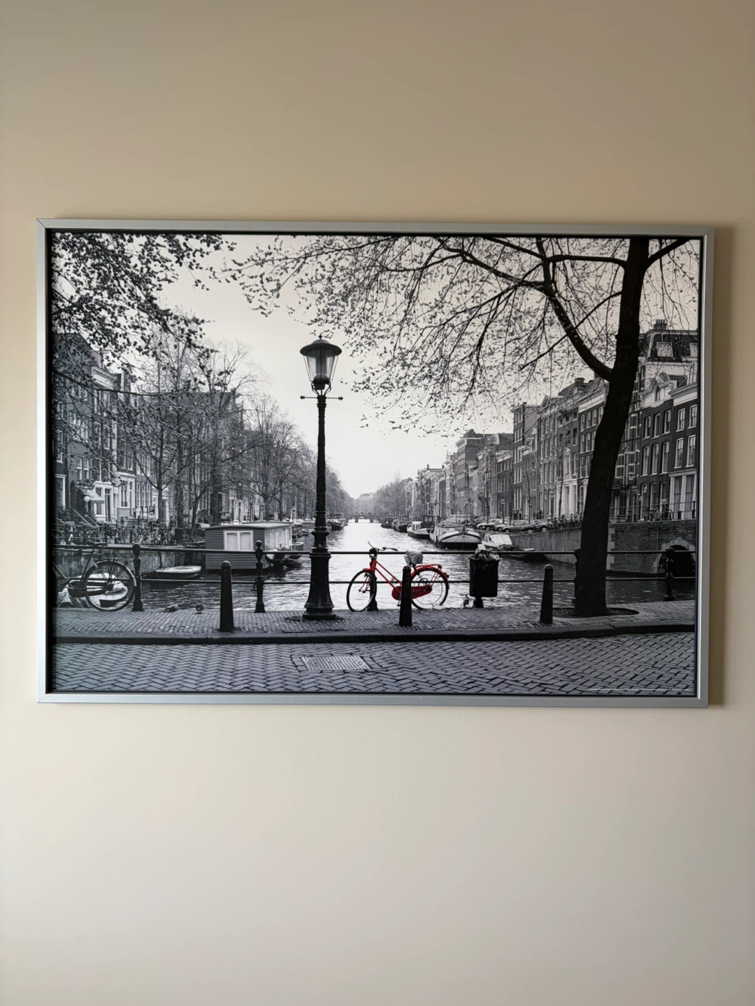 IKEA Framed Black and White Amsterdam Canal Scene Wall Art