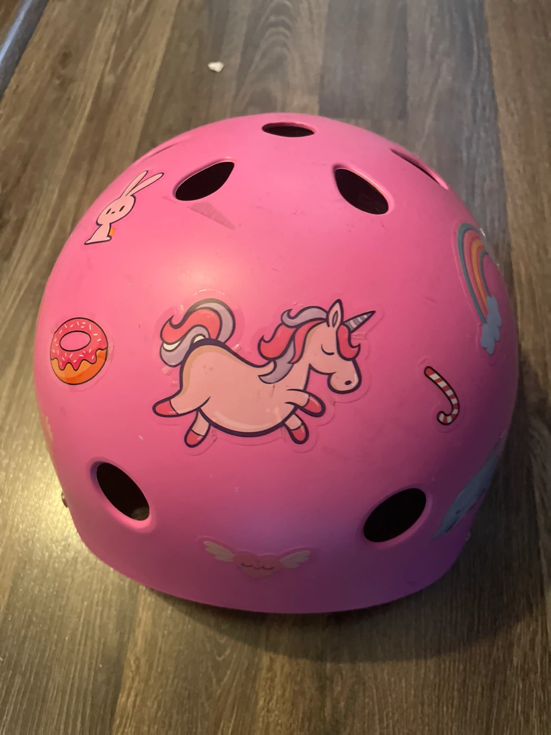 Pink Kids' Bike Helmet with Unicorn and Donut Stickers - photo 2
