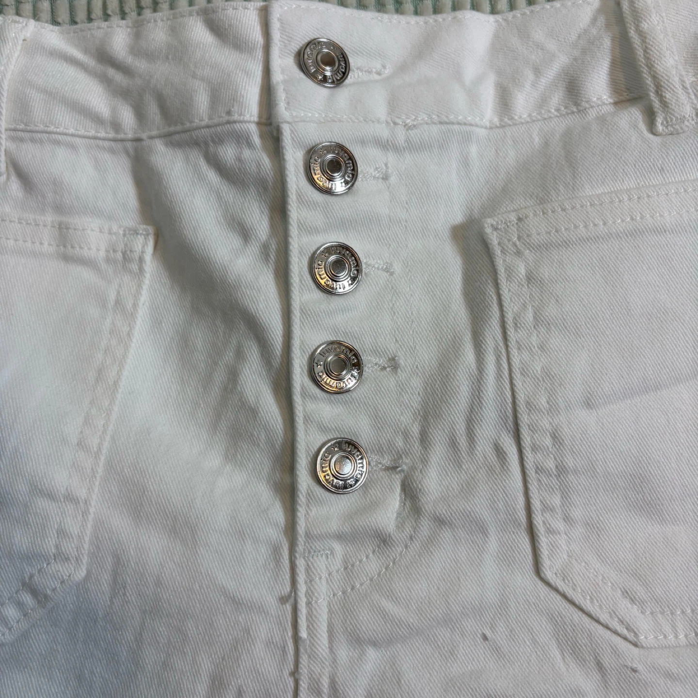 White Denim Shorts - Size XL - photo 2