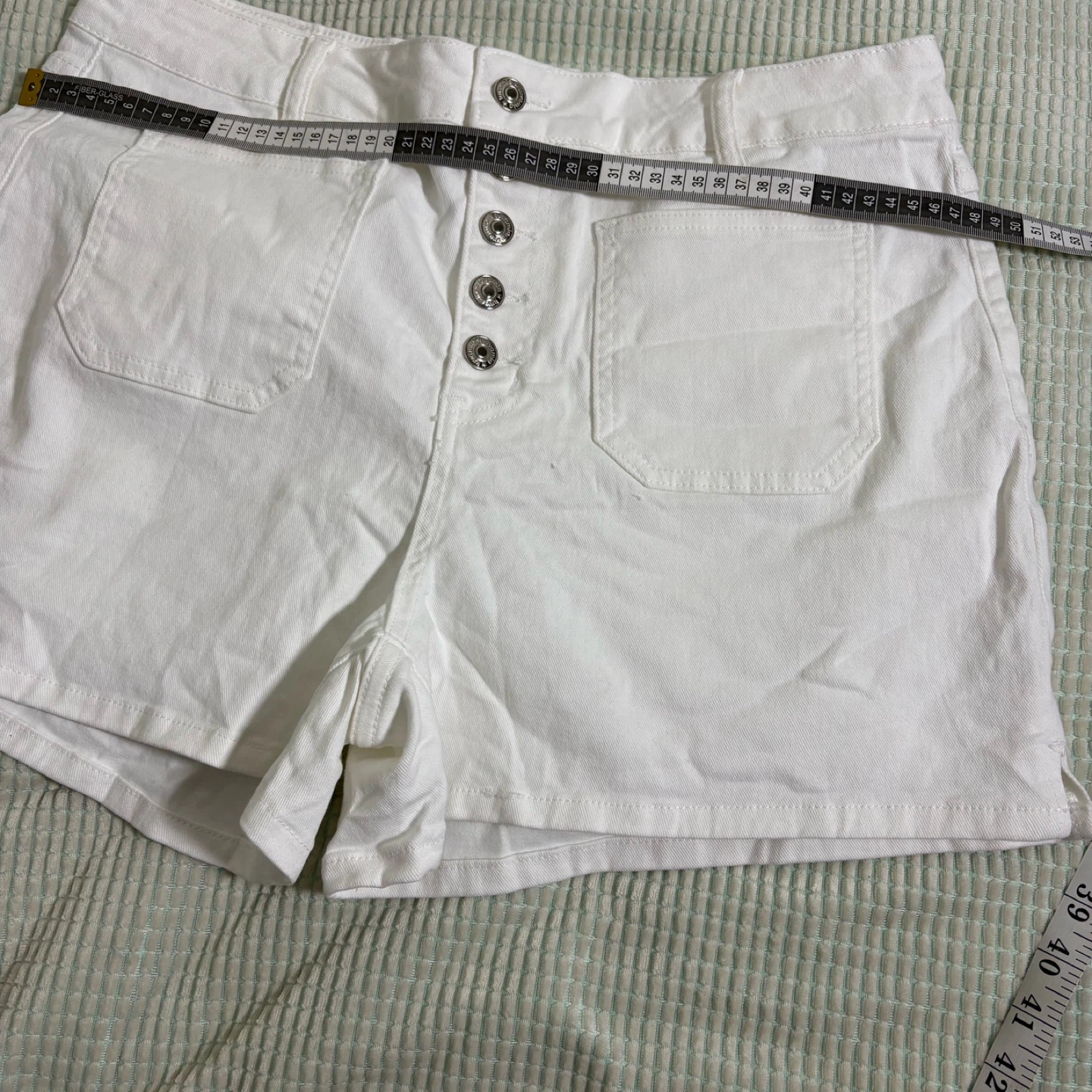 White Denim Shorts - Size XL - photo 5