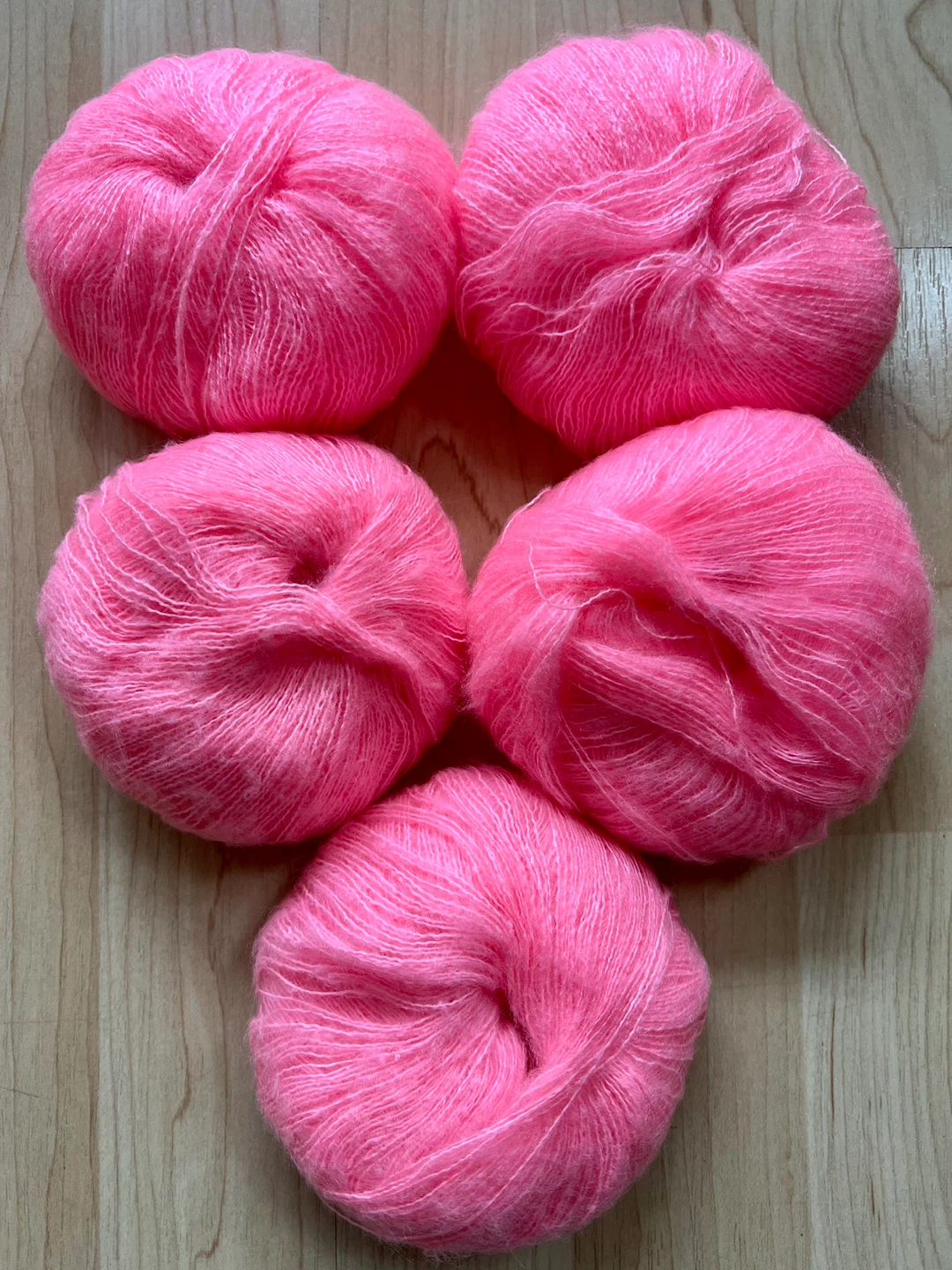 Pink Mohair Yarn 125g