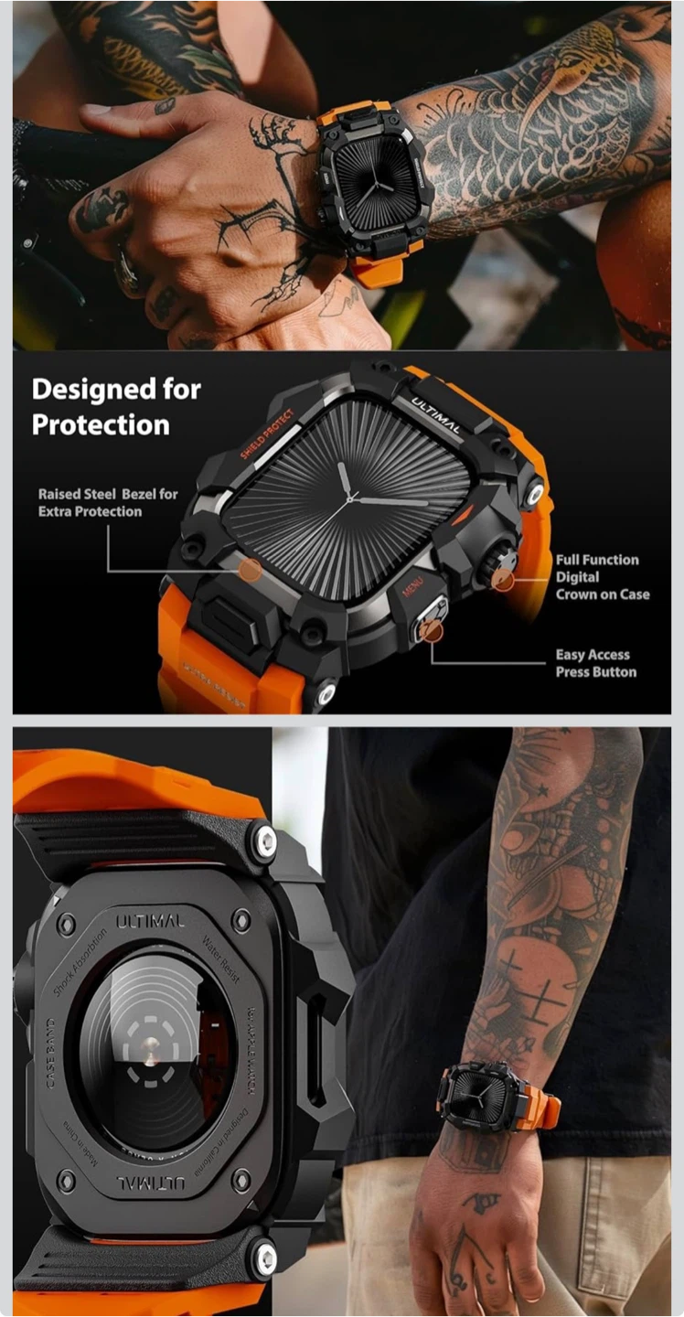 ULTIMAL Rugged Case for Apple Watch 46mm - Orange