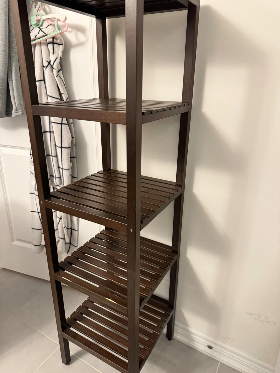 IKEA Dark Wood 5-Shelf Ladder Shelf - photo 3