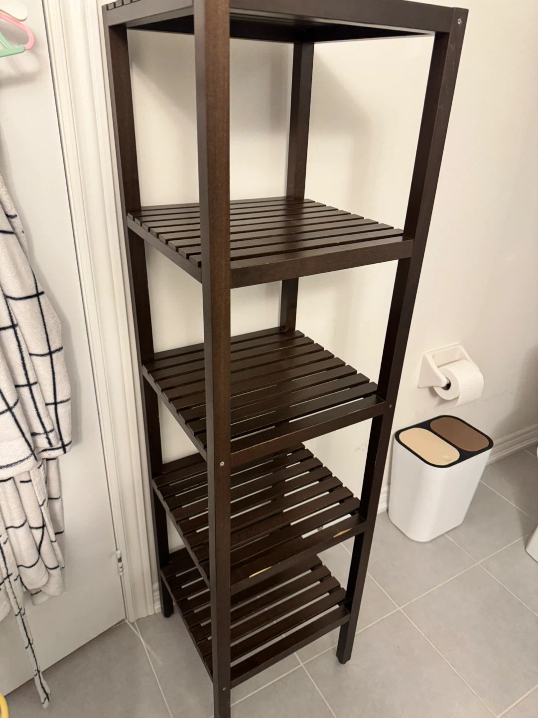 IKEA Dark Wood 5-Shelf Ladder Shelf - photo 2