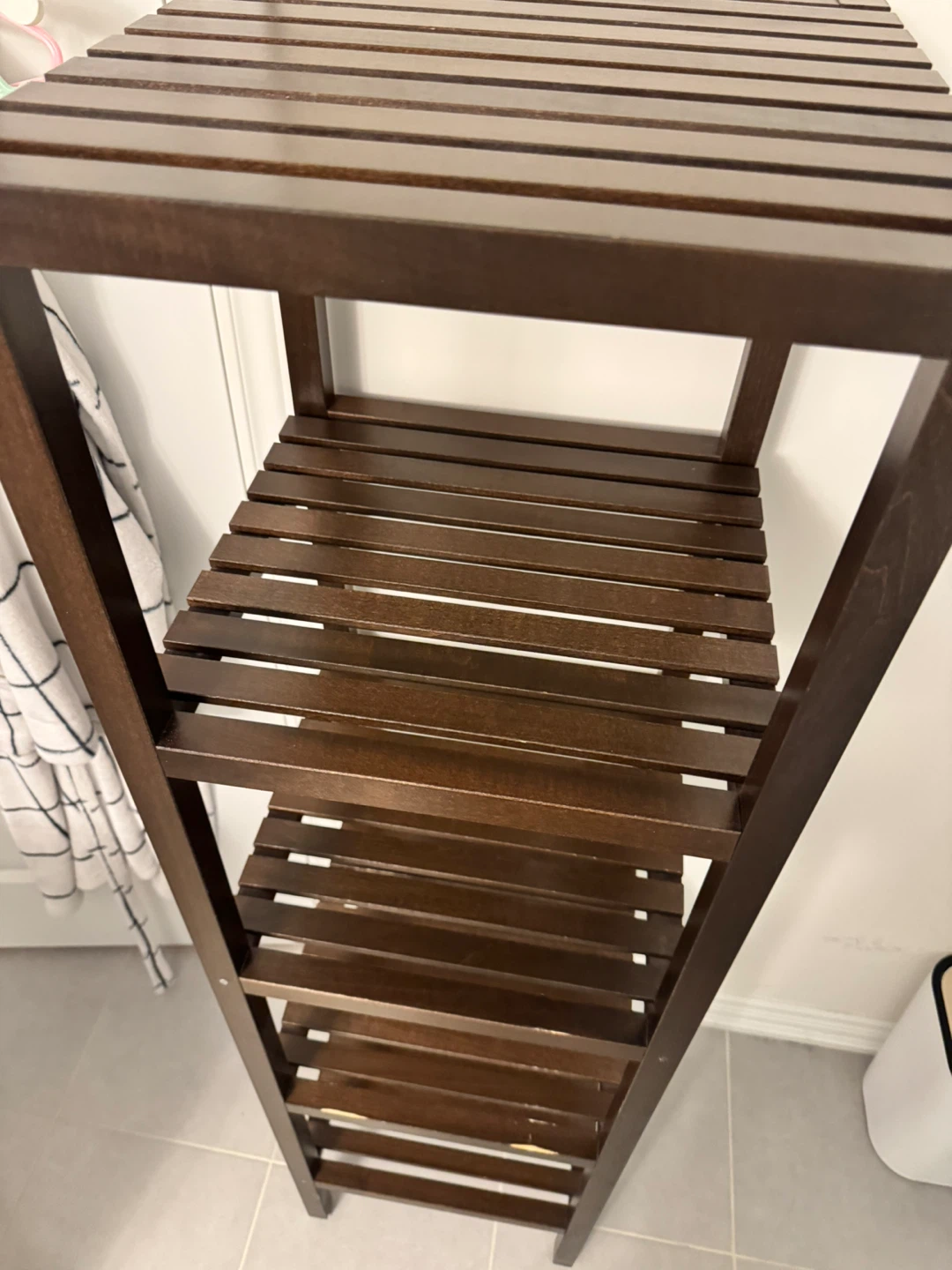 IKEA Dark Wood 5-Shelf Ladder Shelf - photo 4
