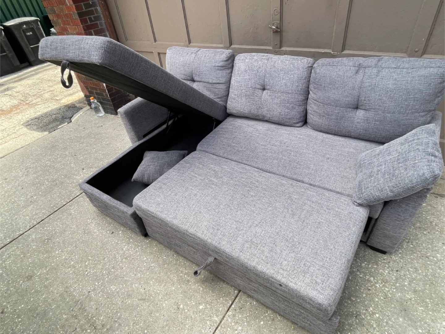 Gray Sofa with Storage Chaise - photo 4