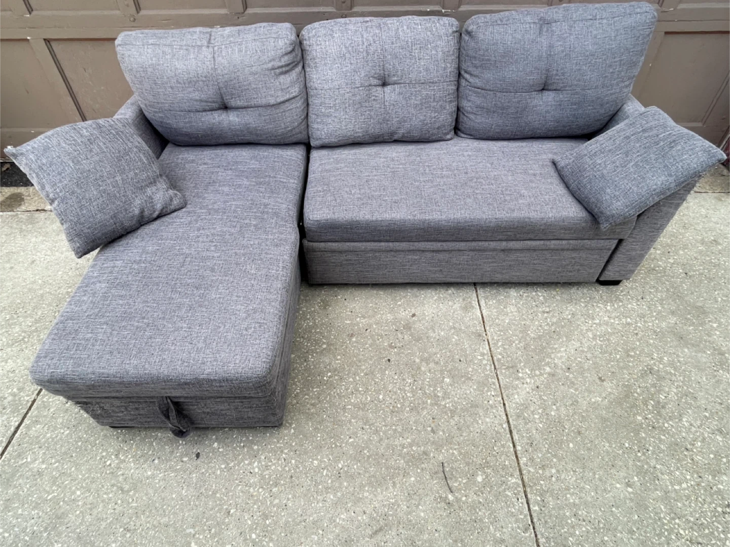 Gray Sofa with Storage Chaise - photo 3