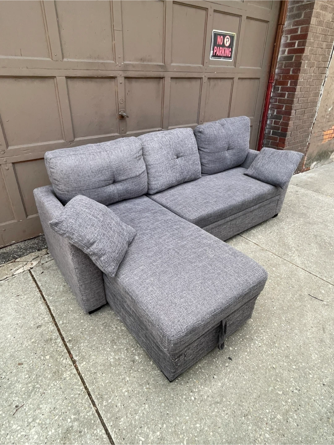 Gray Sofa with Storage Chaise