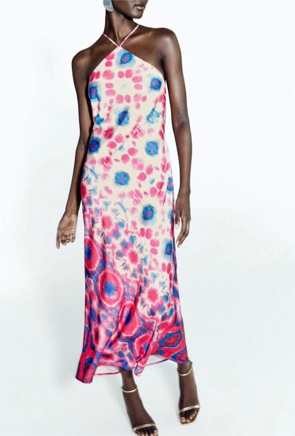 Zara Halter Satin Dress