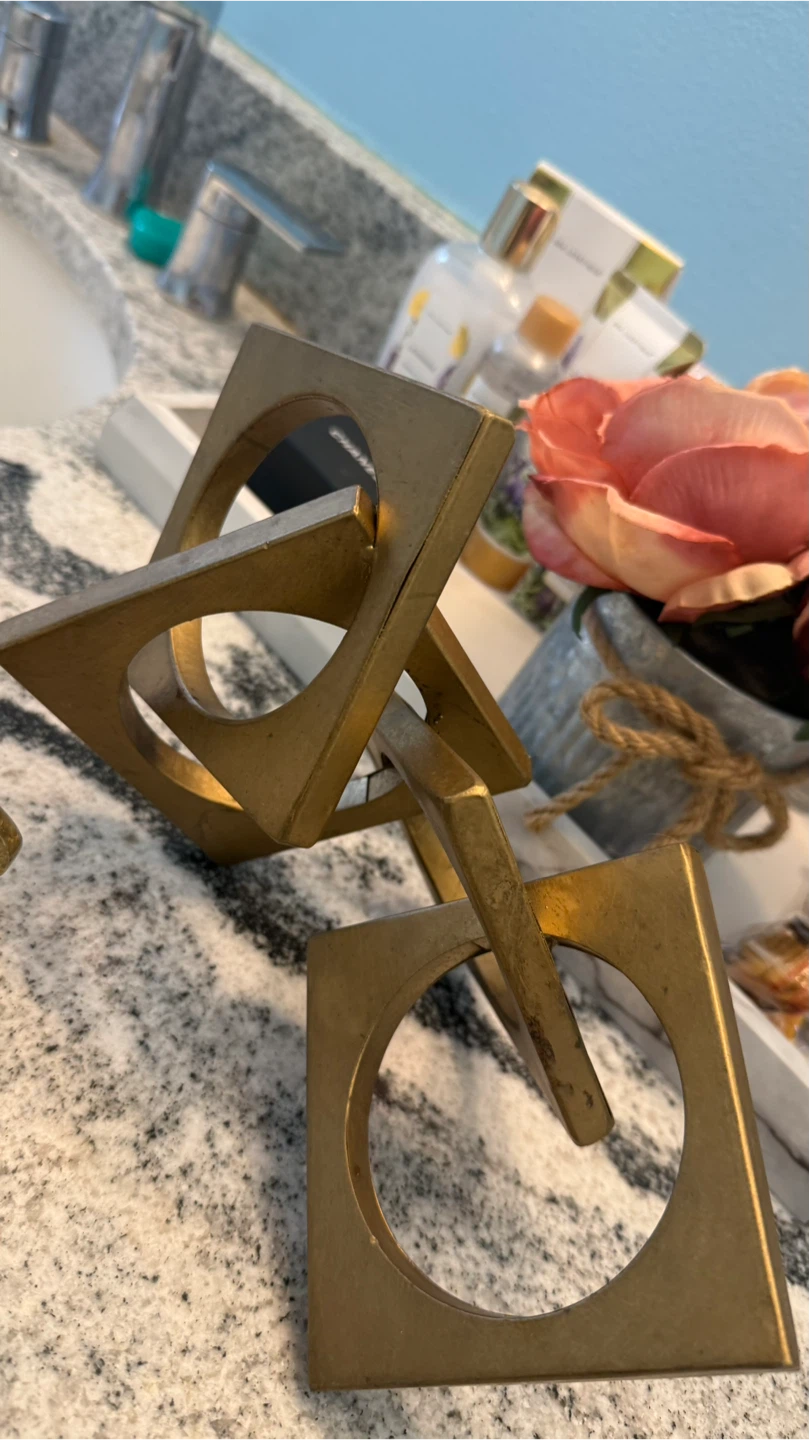 Brass Giraffe and Geometric Sculpture Set $5 per each set $10 - photo 2