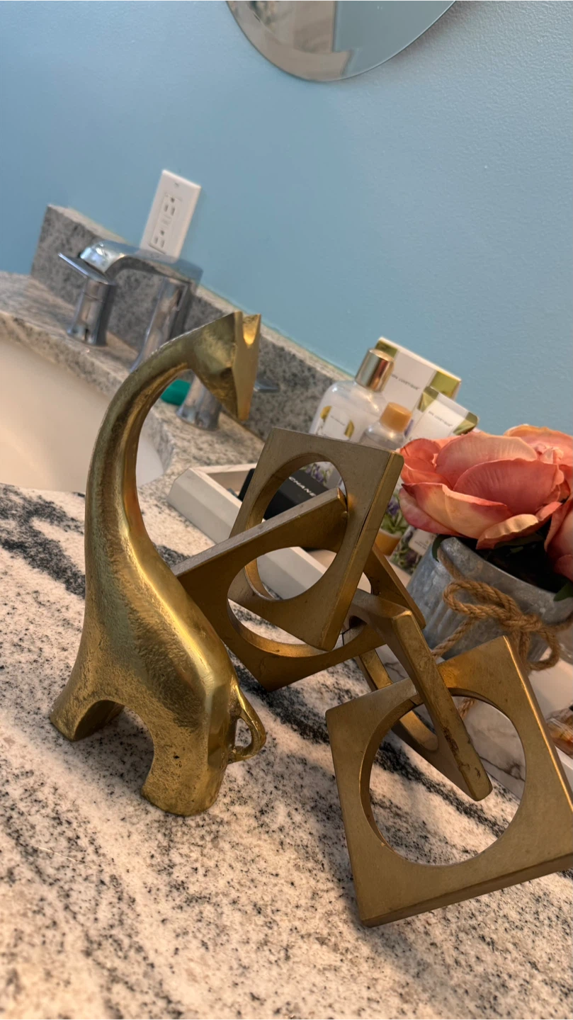 Brass Giraffe and Geometric Sculpture Set $5 per each set $10
