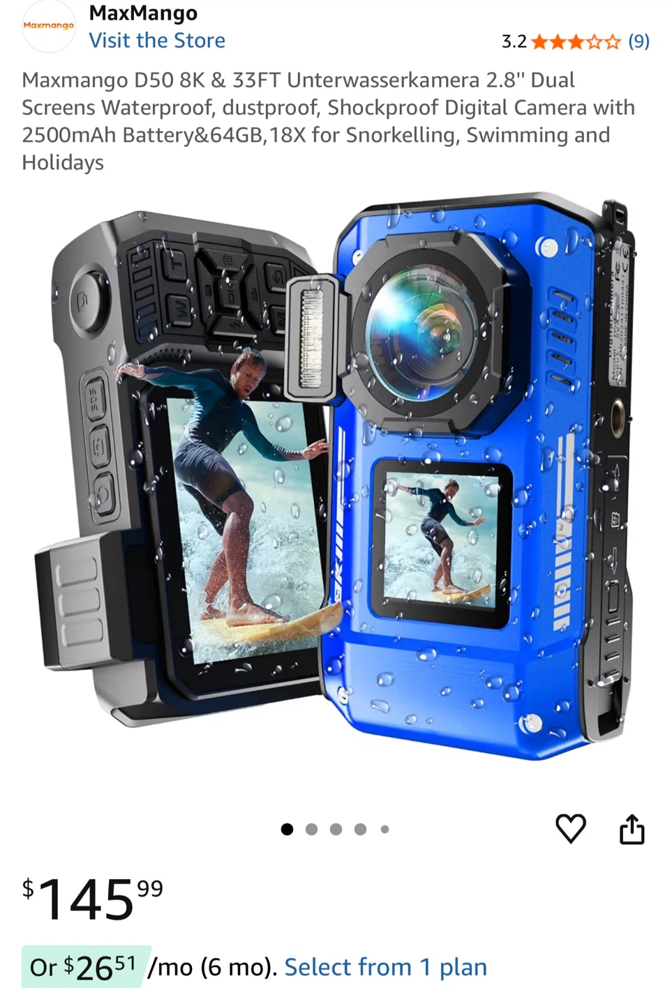 BKiii Rugged Waterproof Digital Camera - Blue