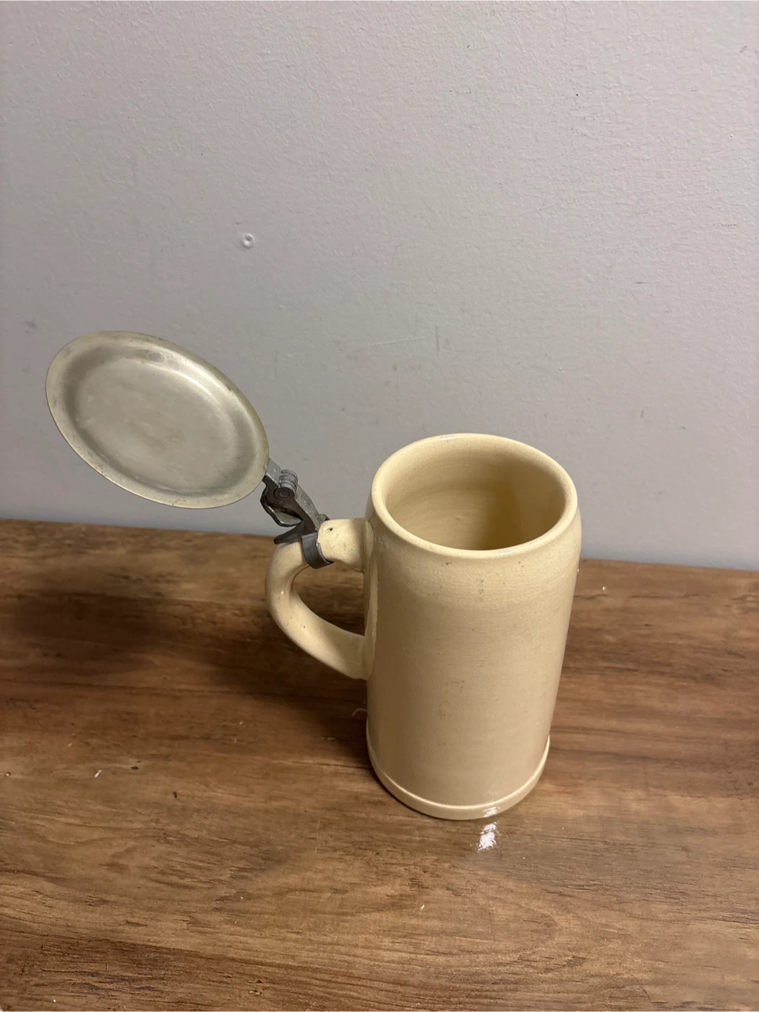 Vintage Ceramic Beer Stein with Pewter Lid - photo 4