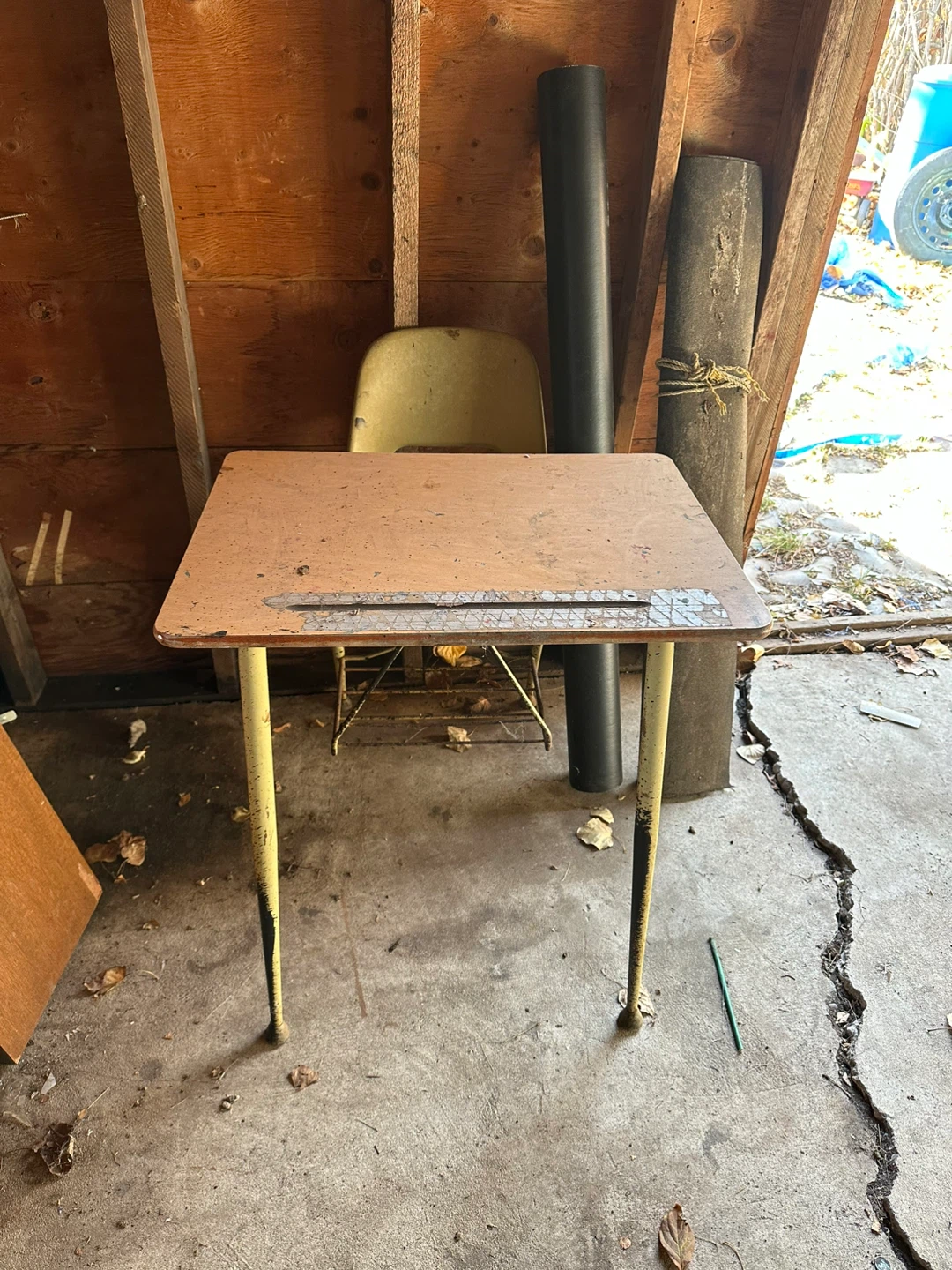Vintage Child's School Desk and Chair Set