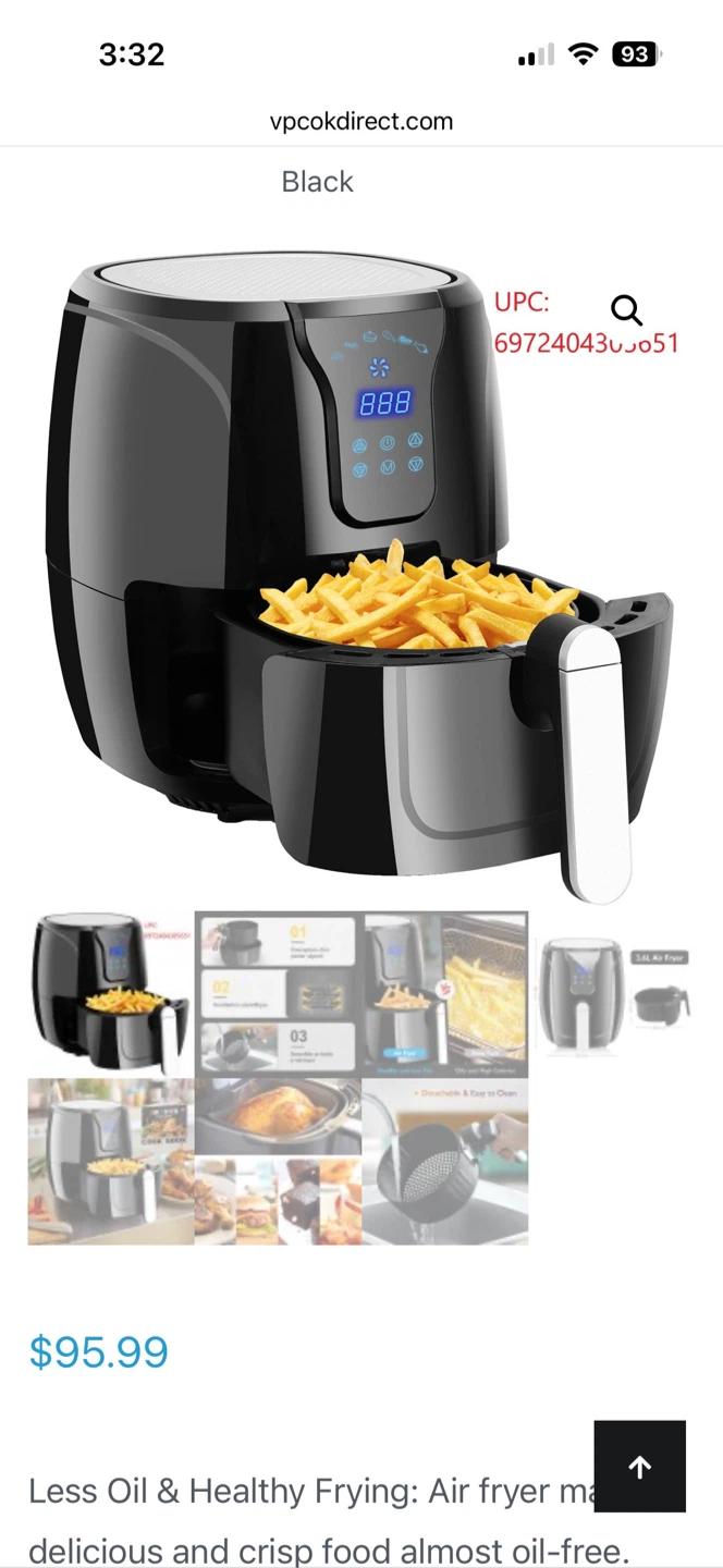 VPCOK Black Air Fryer - photo 2