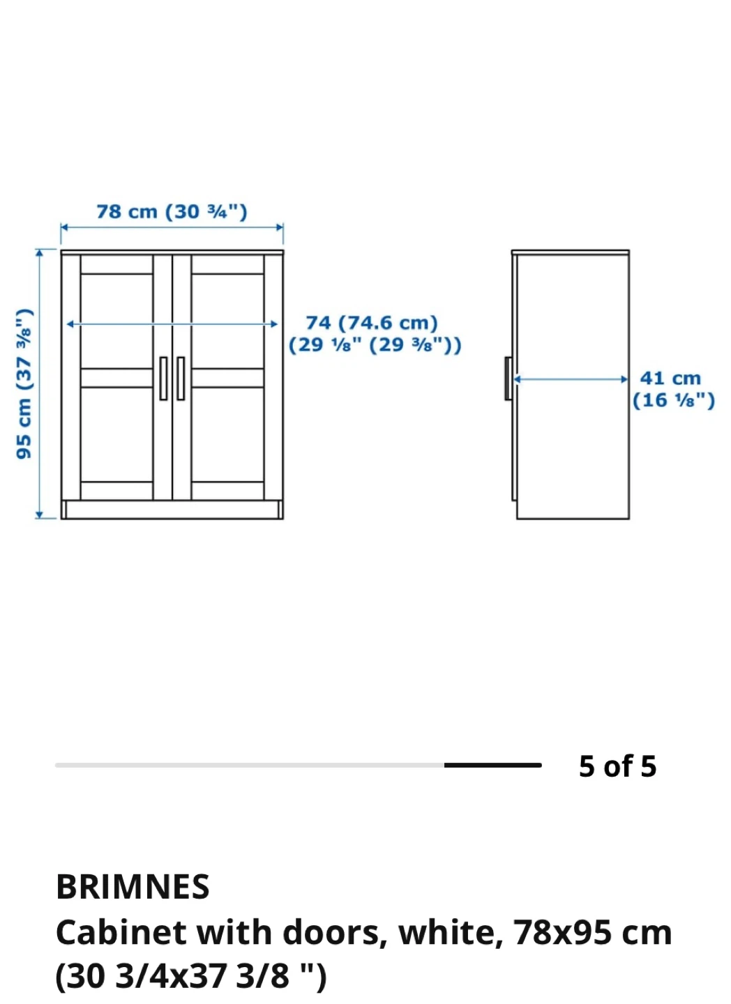 IKEA BRIMNES Cabinet with Doors - Black - photo 5
