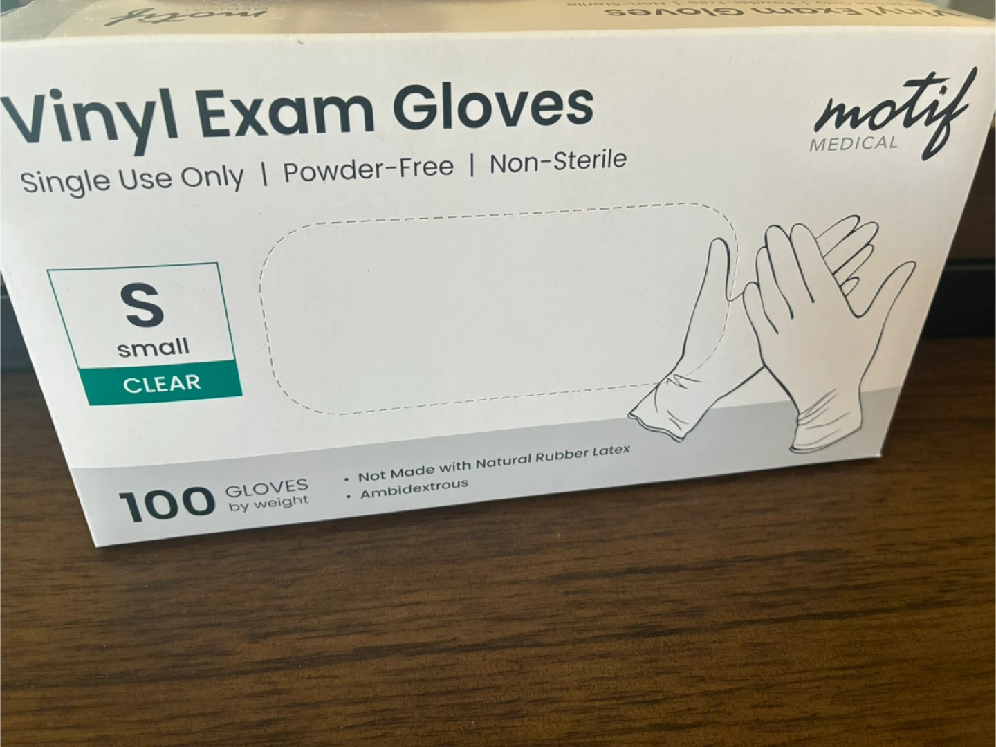 Motif Medical Vinyl Exam Gloves - S, 100 Count - photo 2