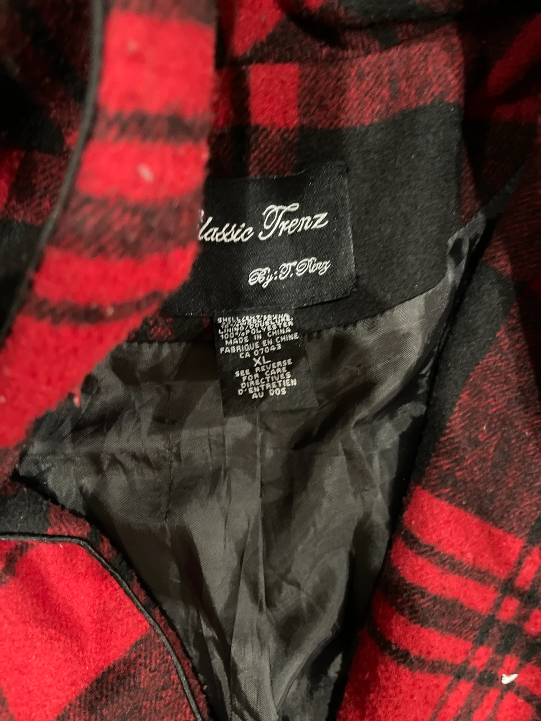 Classic Trenz Red and Black Plaid Jacket - XL - photo 2
