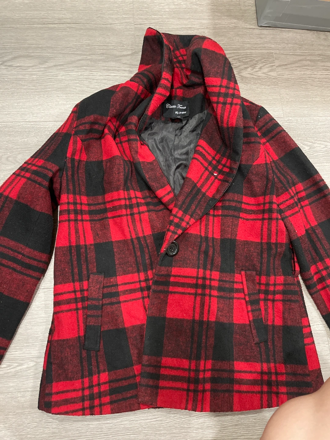 Classic Trenz Red and Black Plaid Jacket - XL