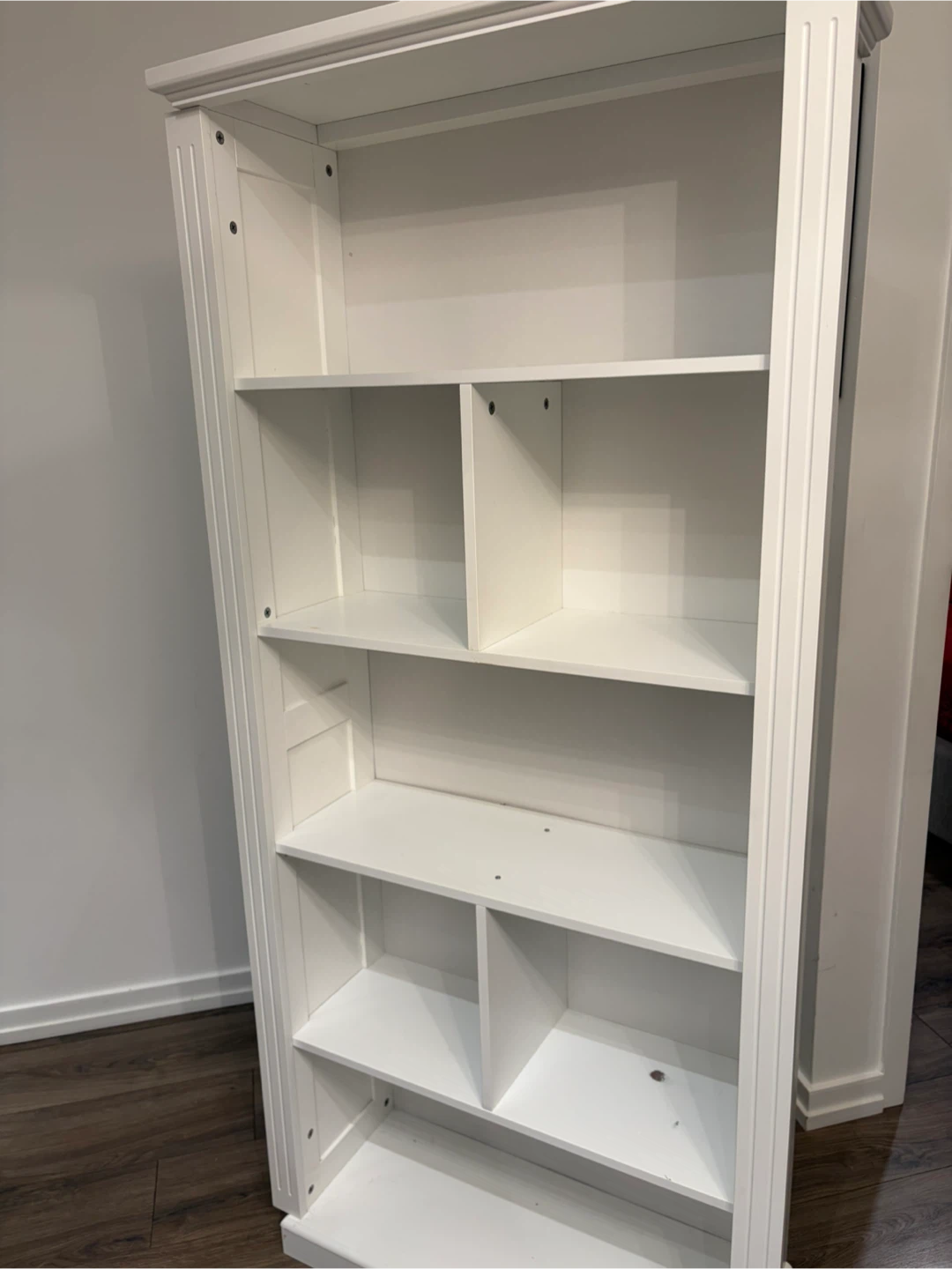 White Bookcase with Multiple Shelves