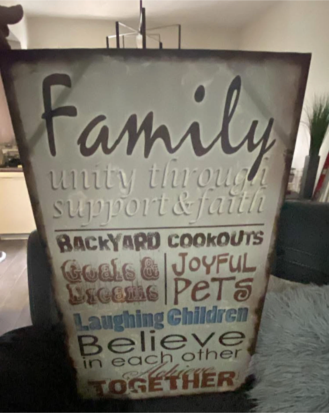 Family "Unity Through Support & Faith" Wall Decor