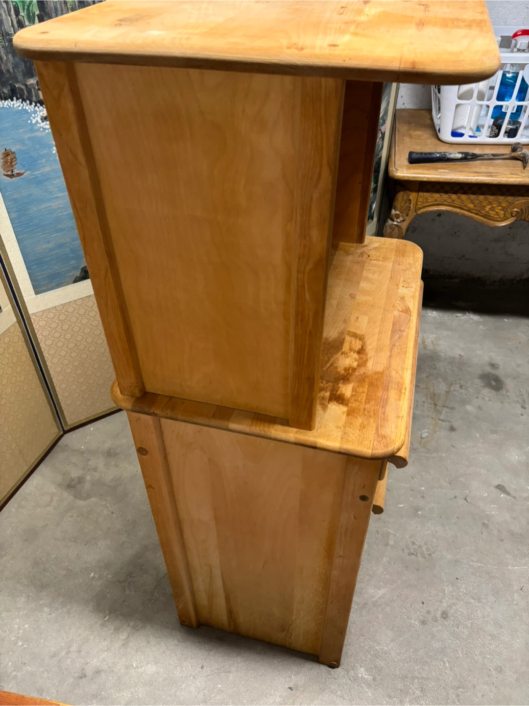 Wooden Kitchen Baker's Rack with Cabinet - photo 3
