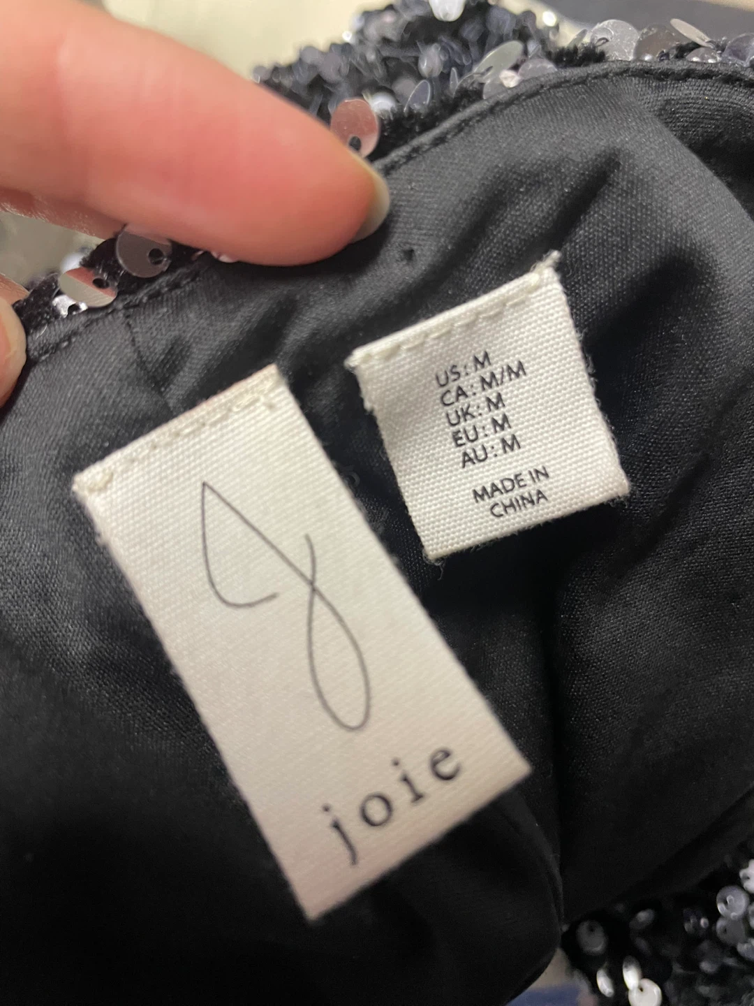 Joie Sequin Sleeveless Sheath Dress - Black/Silver - Medium - photo 4