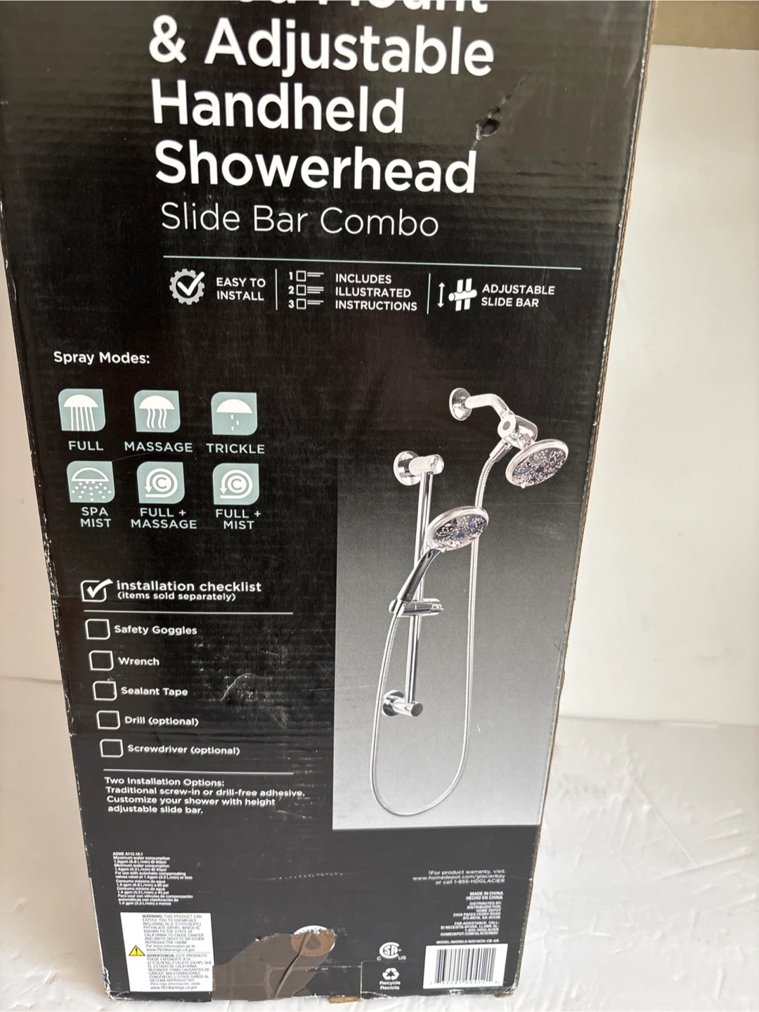Glacier Bay Chrome Handheld Showerhead Slide Bar Combo - photo 3