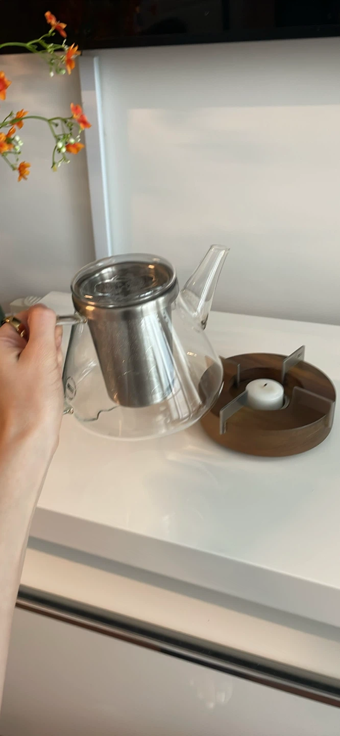 Ad Hoc Fusion Glass Teapot with Warmer - photo 3