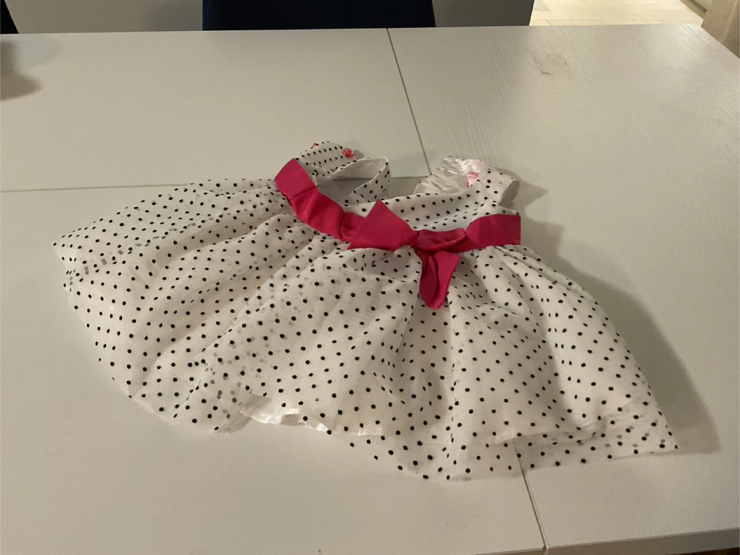 Polka Dot Baby Dress with Pink Bow