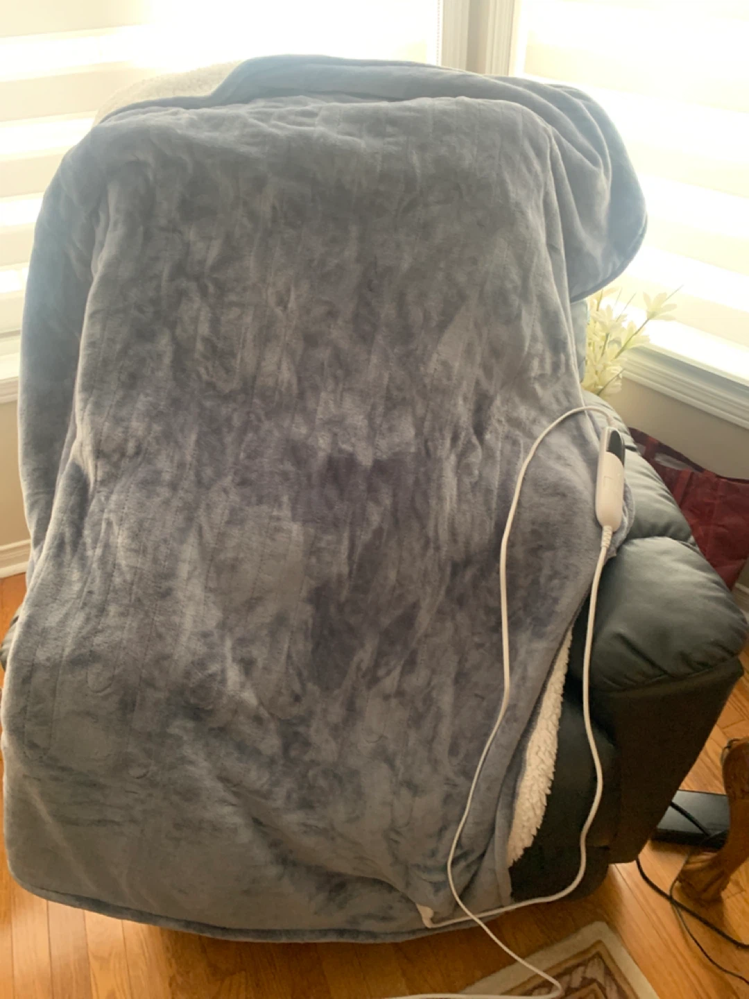 Grey Electric Heated Blanket