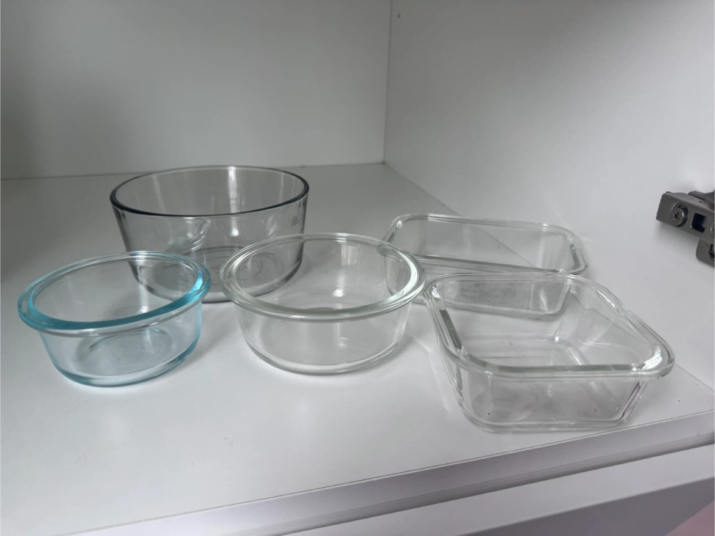 Set of 5 Glass Containers NO LIDS