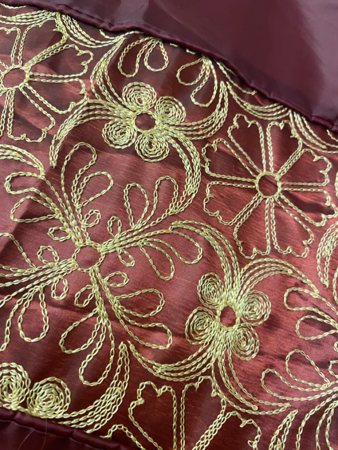 Decorative Fabric Shower Curtain with Gold Embroidery - photo 3