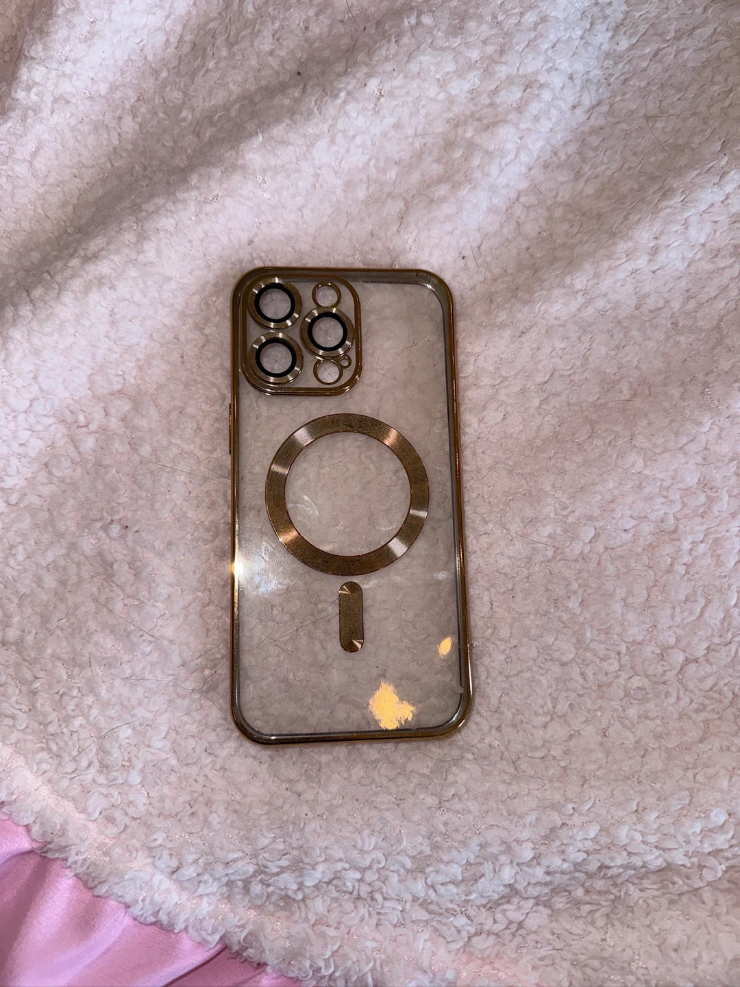 Clear MagSafe Phone Case with Gold Trim