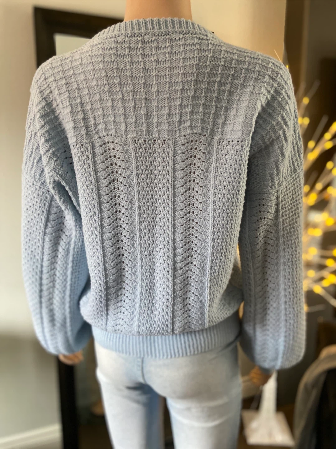 EUC: Light Blue Knit Sweater S/M - photo 3