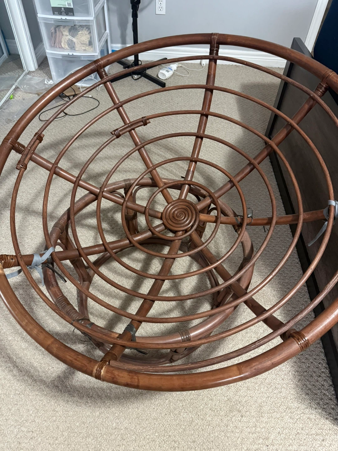Papasan Chair with Grey Cushion - photo 2