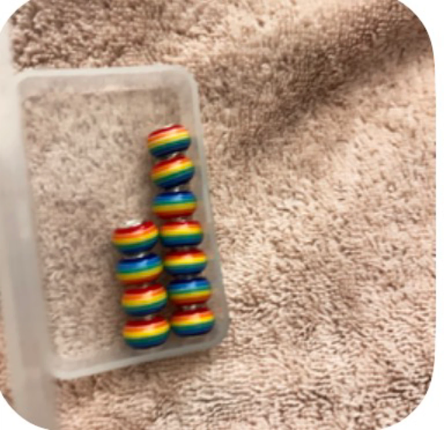 10 Rainbow Spacer Beads